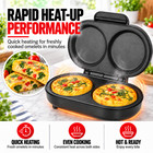 Dual Egg Burger Maker  Non-stick Breakfast Grill  Cook 2 Egg Cakes  Pancakes