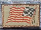 Antique Cigar Box Tobacco Felt Old Glory 48 Stars Us Flag 8 5 x5 25  Flannel