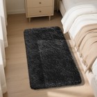 Rug Shaggy Area Rug  Black 2x4 Area Rugs For Bedroom  Small Bedside Rug