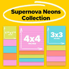 Post-it Super Sticky Notes  Multi-size  Supernova Neons  15 Lined Pads