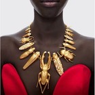 Schiaparelli Diverse Insect Collection Gold Tone Necklace Clavicle Chain W  Box