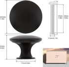12 Pack Matte Black Cabinet Knob 1-1 6 Inch Round Dresser Knobs