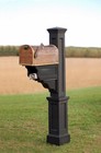 Mayne Dover Single Arm Mail Post - Black - 25 5in X 8in X 56 5in - Standard P   