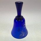 Mary Gregory Dark Cobalt Blue Bell White Enamel Painting Hand Painted Vintage