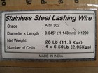 4-rolls - Lashing Wire Grade Aisi 302 Stainless Steel  045   X  1200  Ships Free