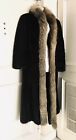 Kramer s Dark Brown Mink Coat With Silver Fox Trim Ankle Length Xl  approximate 