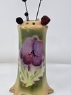 Antique Ceramic Hatpin Holder W  Hatpins     Hand-painted Floral     Early 1900s