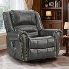 Manual Swivel Recliner Chair W massage   Heat Lounge Glide Rocker Reclining Sofa
