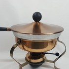 Vintage Copper   Aluminum Fondue Pot Set With Burner   Stand Mid Century Modern