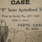 Case D Series Agricultural Tractor Parts Manual Book Catalog List Farm 1939-1941