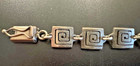 Mexico 925 Sterling Silver Square Spiral Maze Link Toggle Bracelet - 7 75 