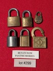 Lot Of 6 Miniature Brass   Steel Padlocks   Old Antique Vintage Lock Lot  299