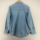 Ana Shirt L Denim Chambray Pearl Snap Western Long Sleeve Cotton Washed Blue