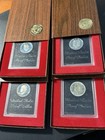 1971-1974 S Proof Eisenhower Silver Dollar Set 4 Brown Box Ogp Lot Us Mint Coins