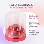 Pana Round Cake Tier Nail Drill Bit Holder 48 Holes  round   Rose Gold
