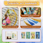 Updated 4pcs Metal Bookmarks With Tassel  Golden Van Gogh Monet Oil Painting The