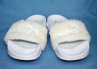 Puma Rihanna Fenty Faux Fur Slide Sandal Women Size 7 White Eva Footbed