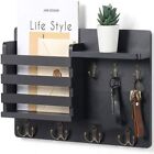 Bh-sh006 Key   Letter Mail Holder Rack Solid Wooden Shelf Wall Mount Home Decor