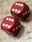 Old European Bakelite Oversized Rounded Red Bakelite Dice 051625fb 
