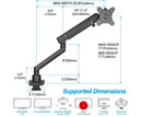 Avlt Single Monitor Desk Mount Arm Mechanical Spring 17-32 Inch Vesa Dm13-1