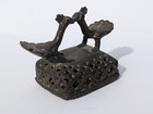 Antique 19th Century Indian Bronze Sculptural Peacock Form Foot Scrubber Bell