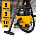 Dewalt 9 Gallon Wet dry Vac  Heavyduty Shop Vacuum With Attachments  5 Peak H   