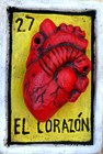 Clay Loteria  27 El Corazon Handmade By Rafael Pineda Mexico Board Game Folk Art