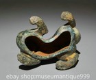4 2  Old Chinese Bronze Ware Dynasty Auspicious Beast Statue Sculpture
