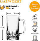 Large Beer Mug 20 Oz set Of 2 - Lead-free Crystal Glass Beer Mugs German Clear B