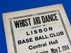 1914 Baseball Club Benefit  whist   Dance  Lisbon  Me Posterboard 14  X 11 
