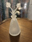 Vintage Sabino Opalescent Flowers Perfume Bottle  glass Art Studio 