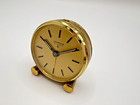 Vintage Swiss Looping Travel Alarm Clock 8 Day 15 Jewel   Leather Case Black