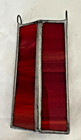 Red Stained Glass Hanging Panel Suncatcher Handmade Leaded Glass Window Art Deco