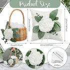 Rustic Flower Girl Basket And Ring Bearer Pillow Set With 600 Pcs Rose Petals   