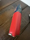 Vintage Asian Style Lipstick Case Holder Red Black Floral Gold Tone Compact