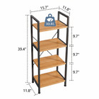 Alvantor 4-tier Industrial Bookshelf  Narrow Storage Rack Classical-style Shel