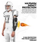 Exxact Sports Football Padded Arm Sleeves  3-pad Tricep Elbow Forearm Coverage