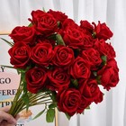 15x Red Silk Roses Artificial Flowers Realistic Bouquet Forever Stems Home Decor