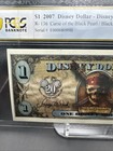 2007  1 Disney Dollar Pirates Black Pearl Disney World Graded 65ppq By Pcgs