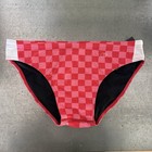 Print Defect Pink Red Check Mens Waterpolo Brief  size 38  Q Swimwear Speedo New