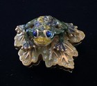 Jay Strongwater Designed For Estee Lauder Solid Perfume Compact Frog Vtg 2    2002