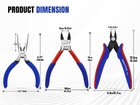 3 Pcs Pliers Set Wire Cutters Flush Needle Nose