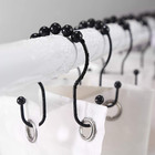 Shower Curtain Hooks  12 Pcs Shower Curtain Rings  Stainless Steel Black Shower