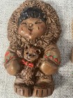 Vintage Lot Of 2 Eskimoppets Alaska Wood Ornaments Lot Of 2 Signed J Reid Inuit