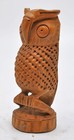 Vintage Wooden Owl Bird Figurine Original Old Very Fine Hand Carved