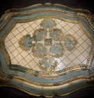 Large Vintage Lightweight Wood Florentine Italian Gold   Sea Foam  Green Tray