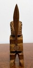 Carved Marquesan Style Tiki Warrior Figure W  Spear Wood Polynesian 11 