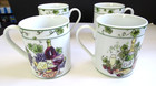 Lot 4 Vtg I  Godinger   Co   Grapes Wine Bottle Fruit Cheese Cups Mugs