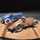 Cast Iron Race Car Toy Set     Vintage Style Open Wheel Racer Pair