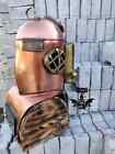 Nautical Deep Sea Diving Helmet Vintage Copper Antique Diving Helmet With Base